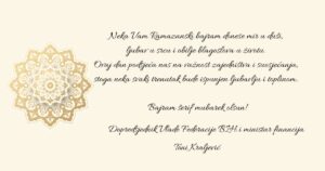 Bajramska čestitka dopredsjednika Vlade FBiH i ministra financija Tonija Kraljevića