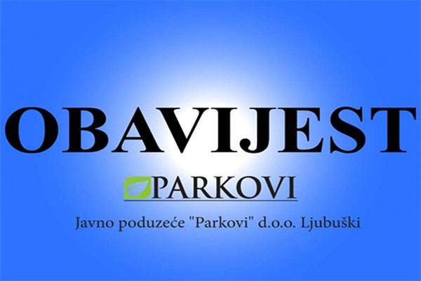 JP Parkovi Ljubuški: Obavijest o prestanku mutnoće vode