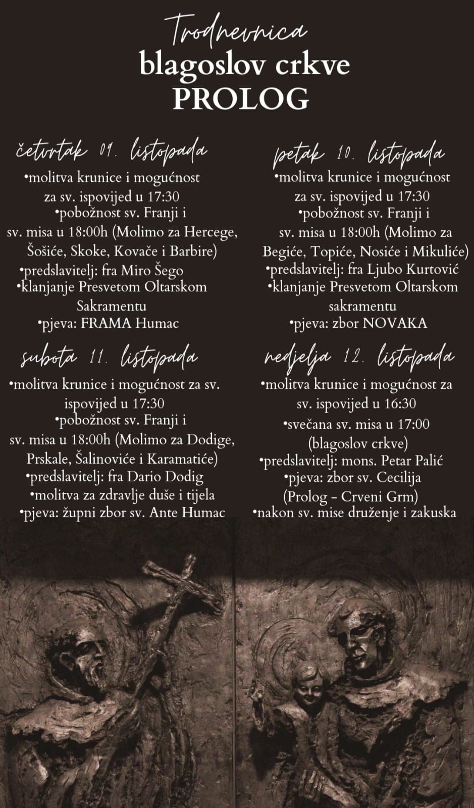 Blagoslov crkve sv. Franje u Prologu u nedjelju, 12. listopada