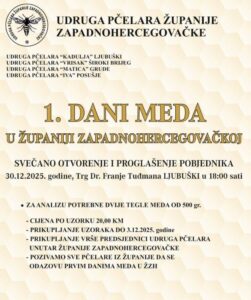 Ljubuški domaćin prvih Dana meda u Županiji Zapadnohercegovačkoj: Promocija kvalitete, tradicije i domaće proizvodnje