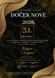 Ljubuški: Doček nove 2026. godine u Hotelu Bigeste