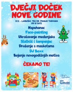Ljubuški: Dječji doček nove godine od 10.00 sati