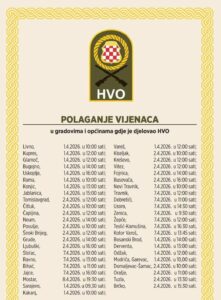 Ljubuški:Obilježavanje 34. obljetnice utemeljenja HVO-a u četvrtak 2.travnja
