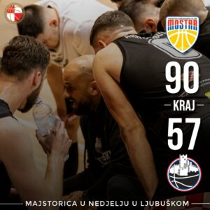 Težak poraz košarkaša Ljubuškog u Mostaru u četvrtoj finalnoj utakmici prvenstva KS HB, odlučujuća utakmica u nedjelju u Ljubuškom