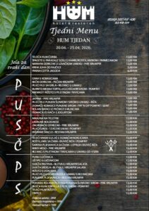 Hotel Hum:Dnevna ponuda jela