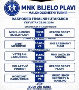 Spektakl u Ljubuškom: Večeras završnica Malonogometnog turnira MNK Bijelo Plavi