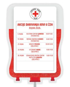 CK ŽZH objavio raspored akcija darivanja krvi u rujnu: Prva akcija darivanja krvi u Ljubuškom 9. rujna