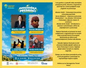 Hercegovina Travel Fest stiže u Ljubuški 25. i 26. rujna: Četiri putopisne priče, izložba i nagradna igra za posjetitelje