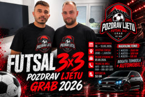 Sutra počinje Futsal 3×3 „Pozdrav ljetu – Grab 2026“: Rekordnih 106 ekipa na obnovljenom Sportskom centru Grab