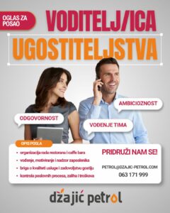 Džajić Petrol zapošljava voditelja/voditeljicu ugostiteljstva
