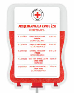 U četvrtak 8. listopada akcija darivanja krvi u Ljubuškom